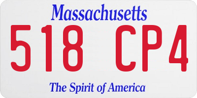 MA license plate 518CP4
