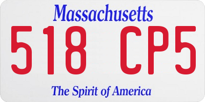 MA license plate 518CP5