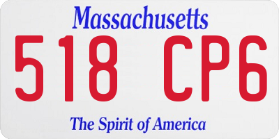 MA license plate 518CP6