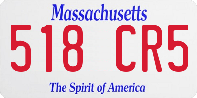 MA license plate 518CR5