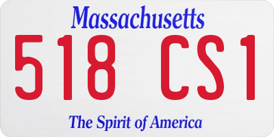MA license plate 518CS1