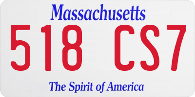 MA license plate 518CS7