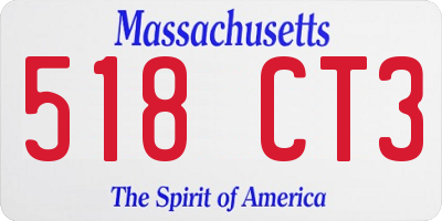 MA license plate 518CT3