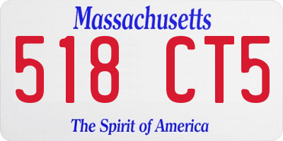 MA license plate 518CT5