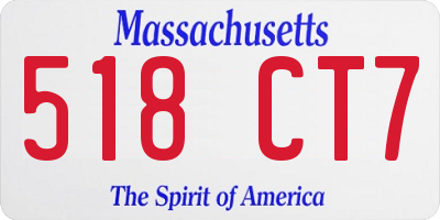 MA license plate 518CT7