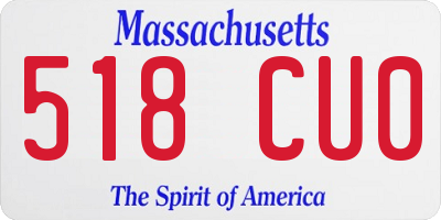 MA license plate 518CU0