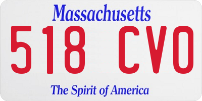 MA license plate 518CV0