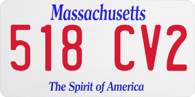 MA license plate 518CV2