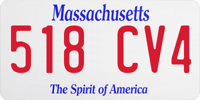 MA license plate 518CV4