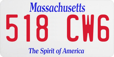MA license plate 518CW6