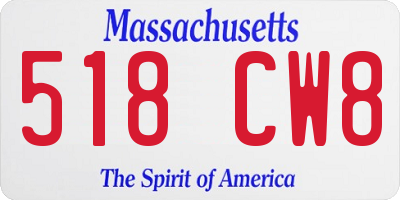 MA license plate 518CW8