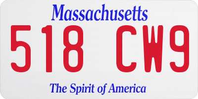 MA license plate 518CW9