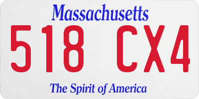 MA license plate 518CX4