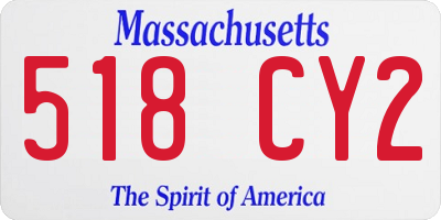 MA license plate 518CY2