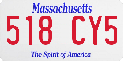 MA license plate 518CY5