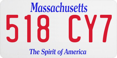 MA license plate 518CY7