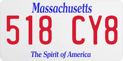 MA license plate 518CY8