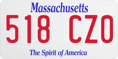 MA license plate 518CZ0