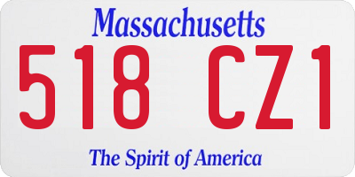 MA license plate 518CZ1