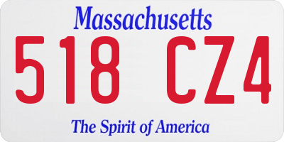 MA license plate 518CZ4