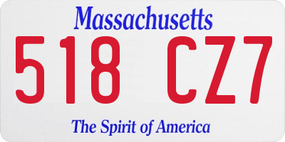 MA license plate 518CZ7