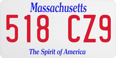 MA license plate 518CZ9