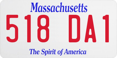 MA license plate 518DA1
