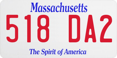 MA license plate 518DA2