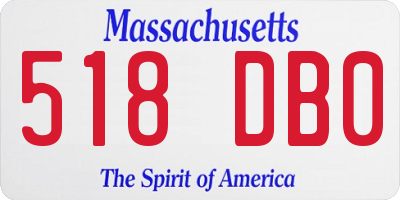 MA license plate 518DB0