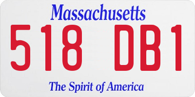 MA license plate 518DB1