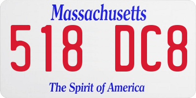 MA license plate 518DC8