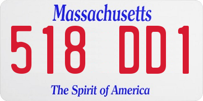 MA license plate 518DD1