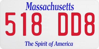 MA license plate 518DD8