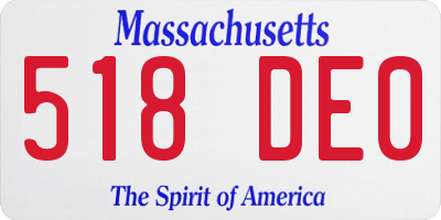 MA license plate 518DE0