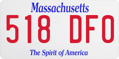 MA license plate 518DF0