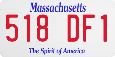 MA license plate 518DF1