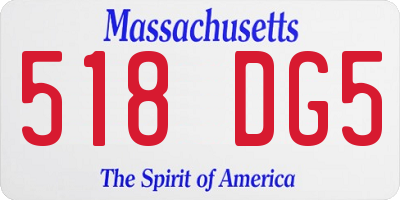 MA license plate 518DG5