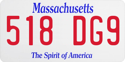 MA license plate 518DG9