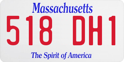 MA license plate 518DH1