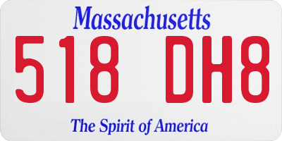 MA license plate 518DH8