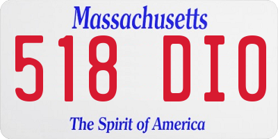 MA license plate 518DI0