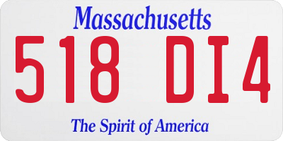 MA license plate 518DI4