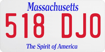 MA license plate 518DJ0