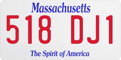 MA license plate 518DJ1