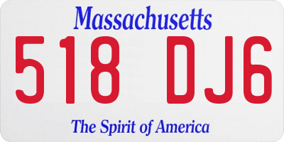 MA license plate 518DJ6