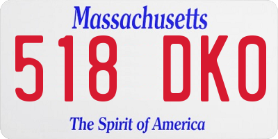 MA license plate 518DK0