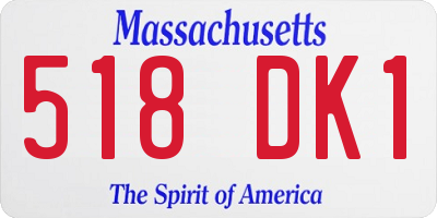MA license plate 518DK1