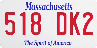 MA license plate 518DK2