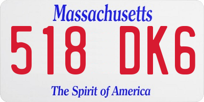 MA license plate 518DK6