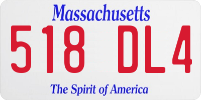 MA license plate 518DL4